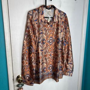 ANDTHEWHAY paisley print long sleeves colorful new with tags